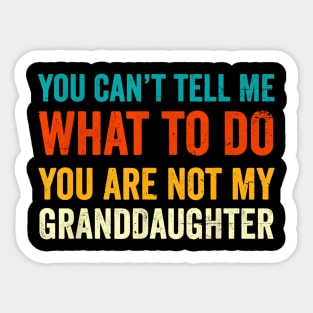 You Cant Tell Me What To Do You Are Not My Granddaughter Sticker